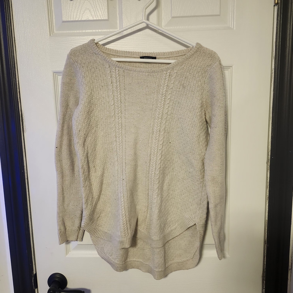 RW&CO. Cream Cable Knit Sweater